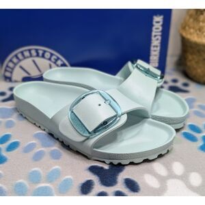 Birkenstock Madrid Surf Green Big Buckle EVA Waterproof Slide Sandals W8 EU 39